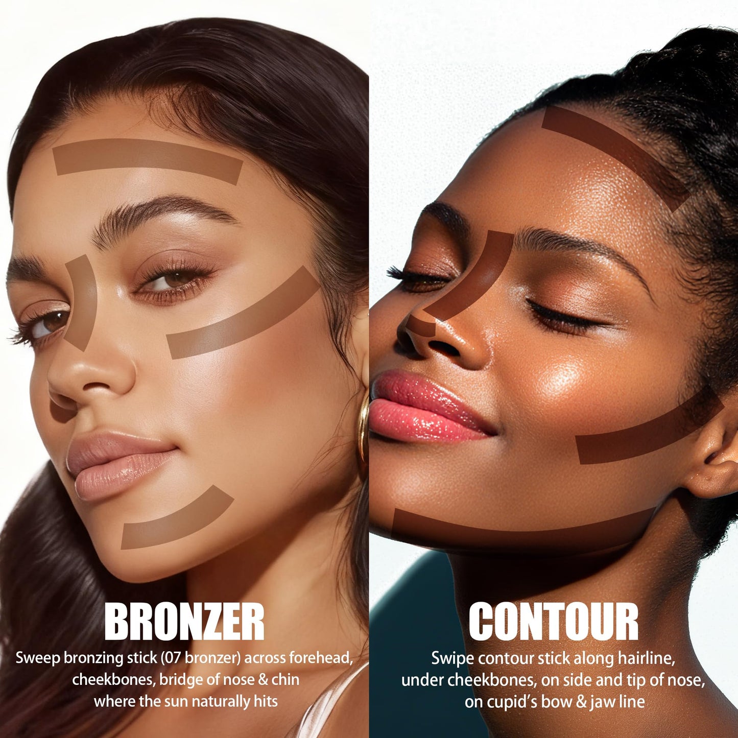 Cream Contour Stick, Cool Toned Contour & Sculpt Stick for Natural Sculpted Face Makeup, Creamy Texture & Non Cakey, Long Lasting Cream Bronzer Stick, Buildable & Highly Pigmented (07 Bronzer)