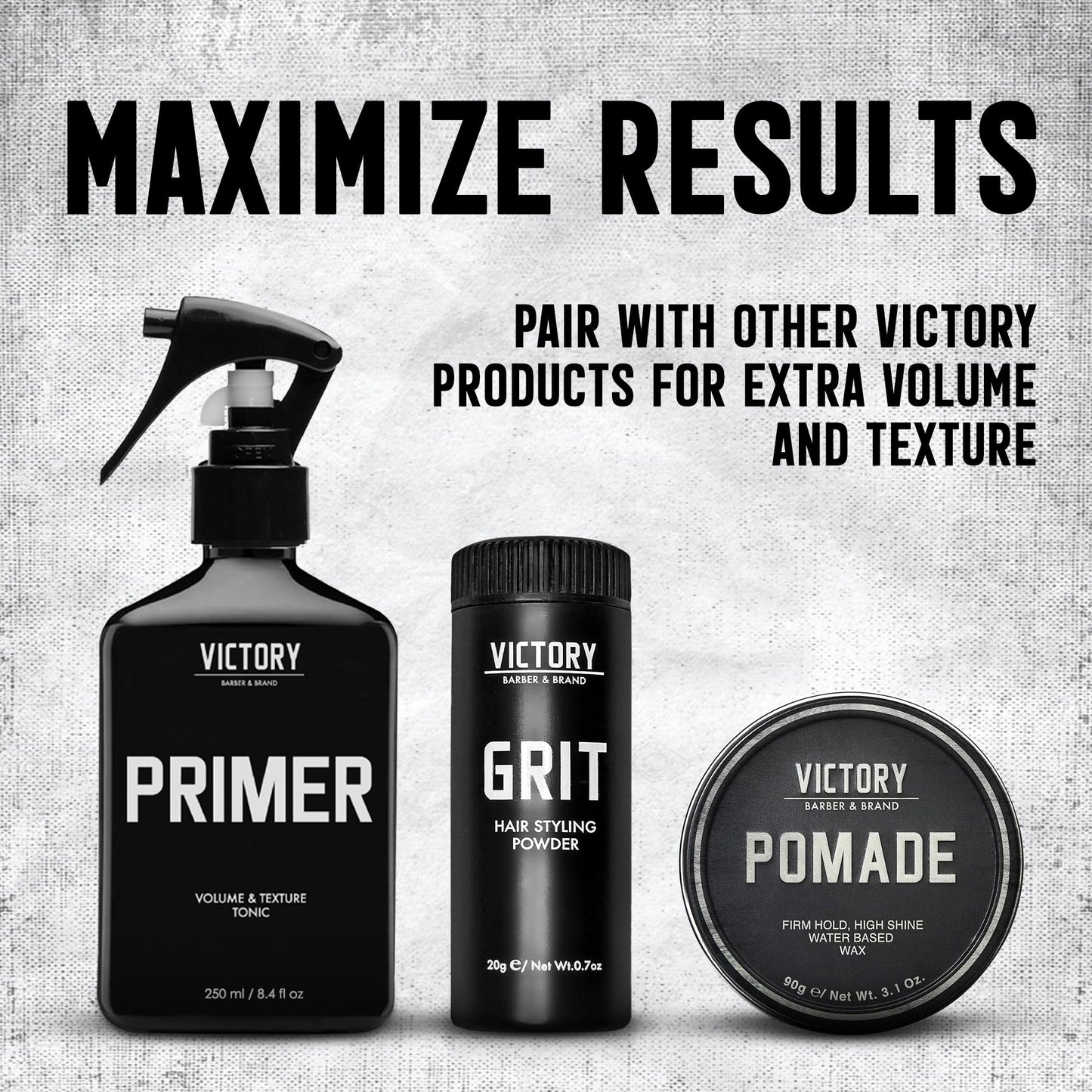 Victory Barber & Brand Grit Texture Powder For Men Barbershop Hair Powder Made in the USA | Composite Clay Styling Powder | styling powder for men 0.35 oz
