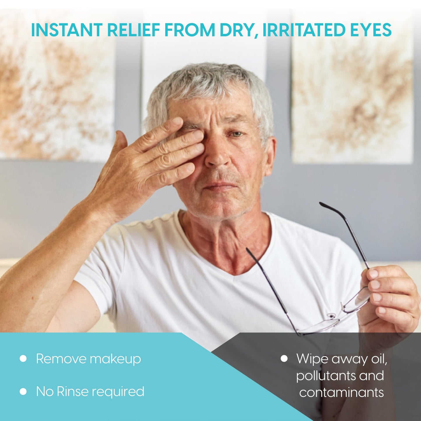 Clear C Eyelid Wipes Pre-Moistened for Dry Eyes – Rinse Free Eye Lid Cleaning – Individually Wrapped Travel Eye Wipes, 3 Boxes of 30