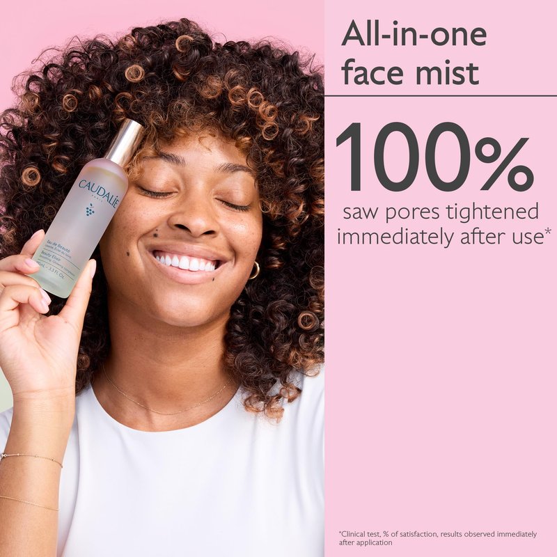Caudalie Beauty Elixir Toning Face Mist and Travel Size Grape Water Mositurizing and Soothing Face Mist