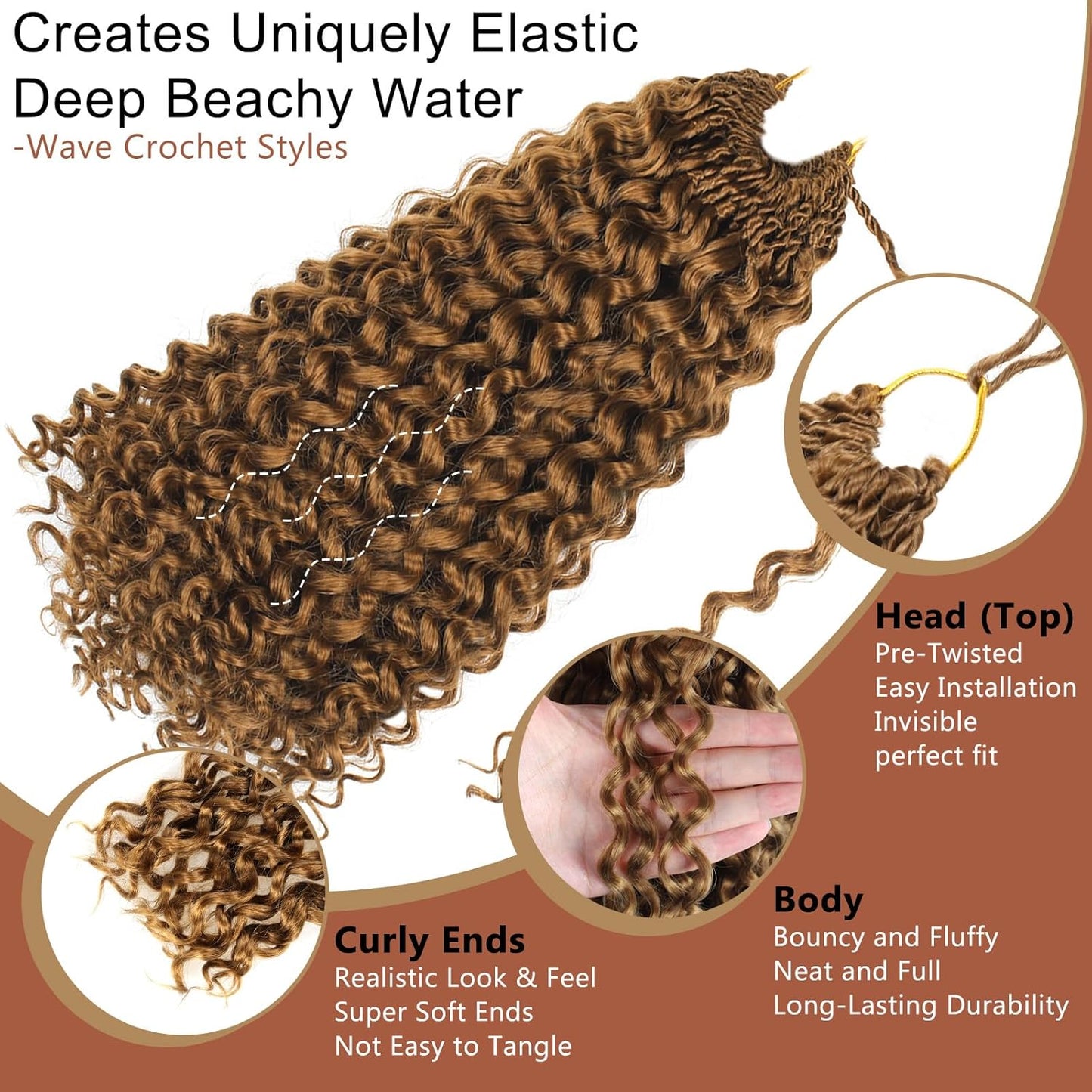 Curly Crochet Hair - 120 Strands Gogo Curl | 14 Inch Deep Wave Twist Extensions for Black Women