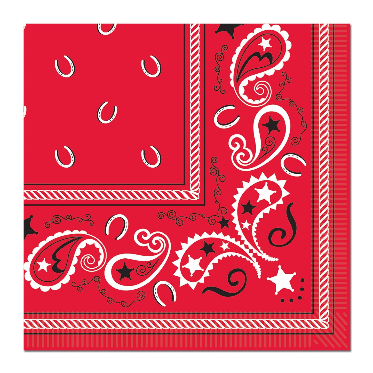 Beistle Red Bandana Luncheon Napkins 16 Count