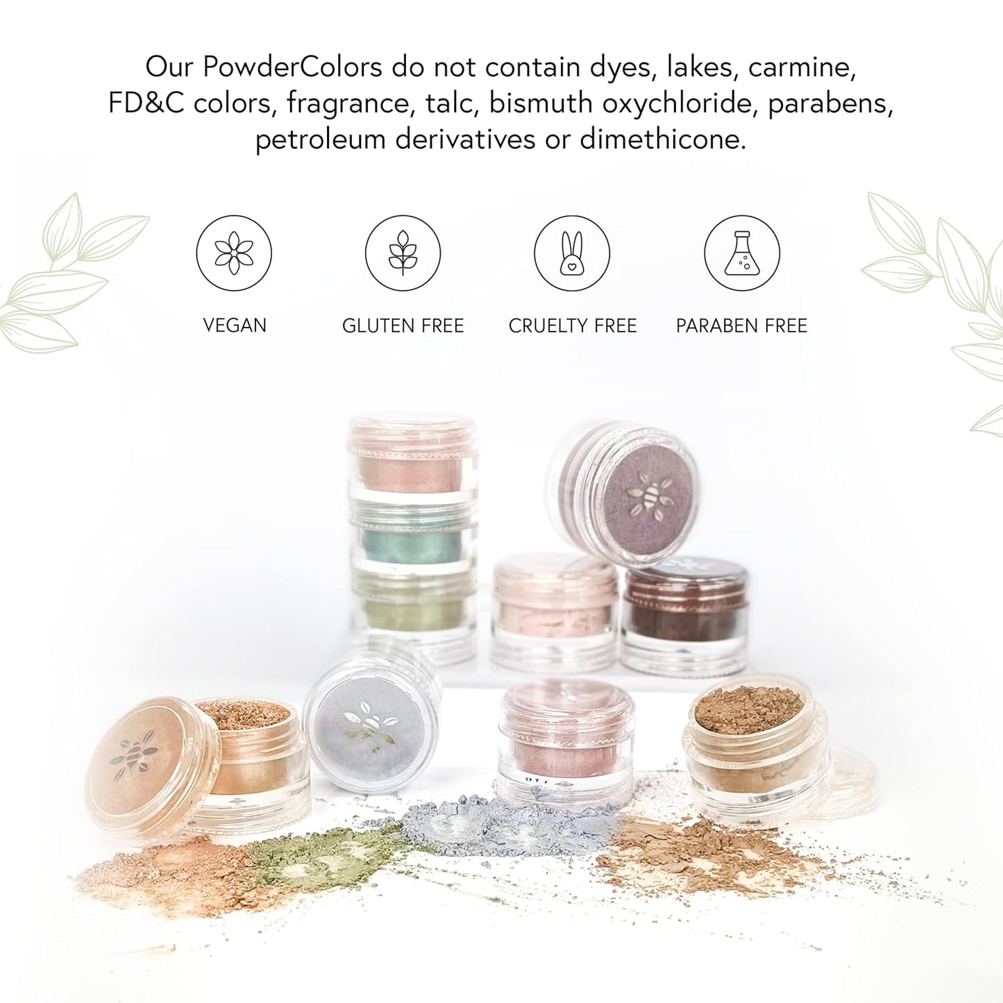 Honeybee Gardens Clean Mineral Eye Shadow - Satin Sheets, Pale Sparkly Peach With Gold Highlights | 2g