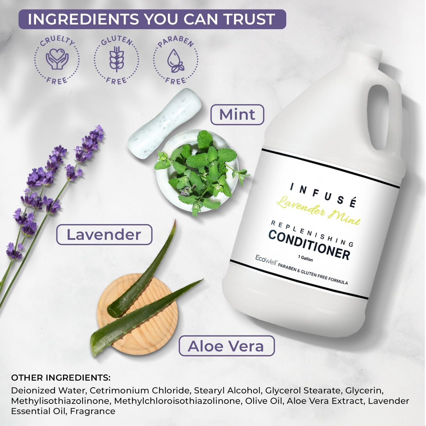 Infuse Lavender Mint Hotel | 1 Gallon | For Hospitality & Vacation Rentals to Refill Dispensers | (Single Gallon)