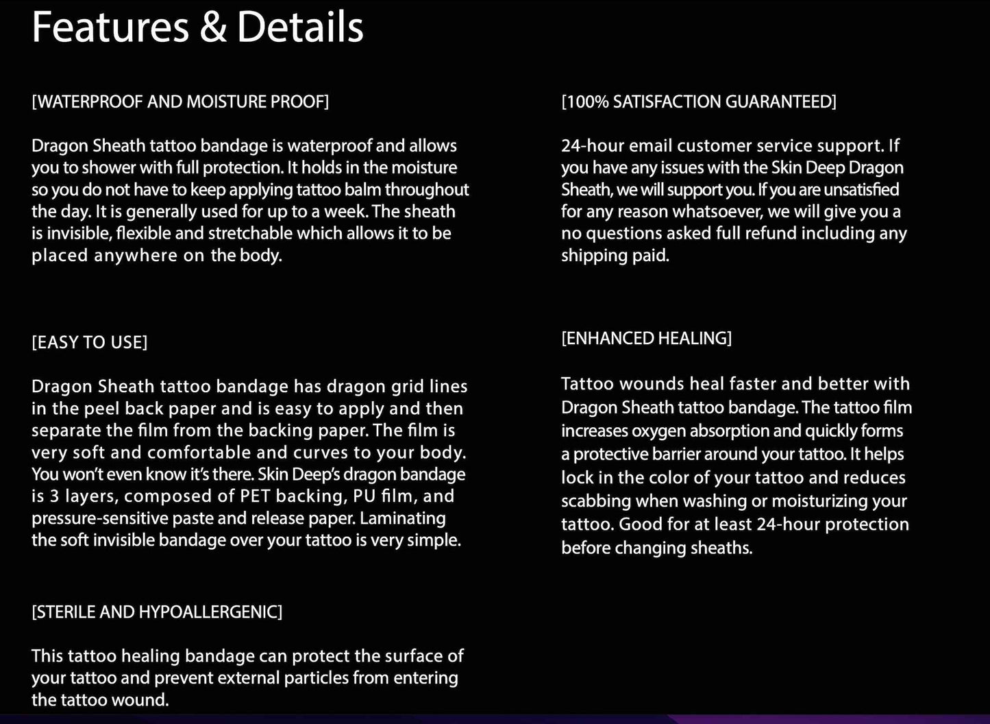 Skin Deep Derm Shield 5.9" x 8yd Roll (Sterile) Tattoo Aftercare Bandages with 3 Applicator Sticks