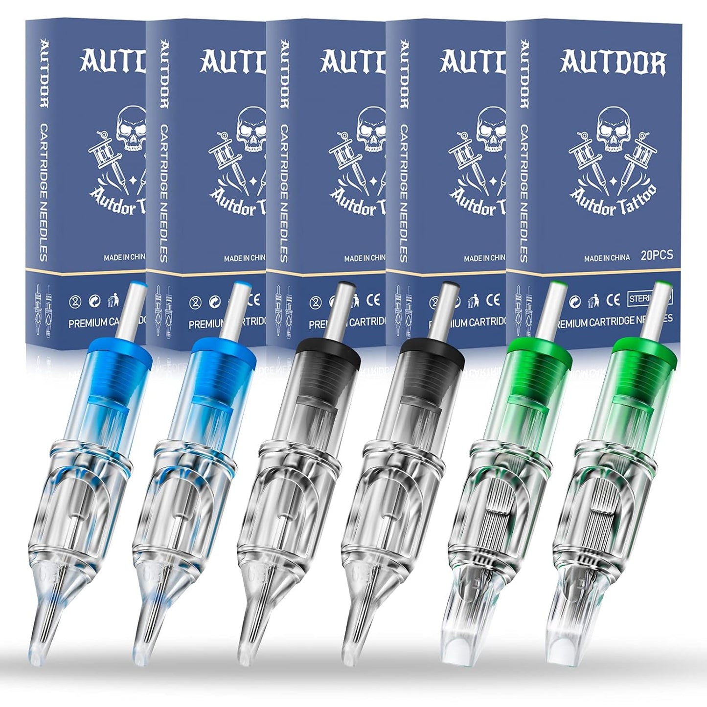 Tattoo Cartridge Needles - 100 Pcs Mixed Round Liner & Shader | 3RL-9RL, 3RS-7RS, Flat Magnum