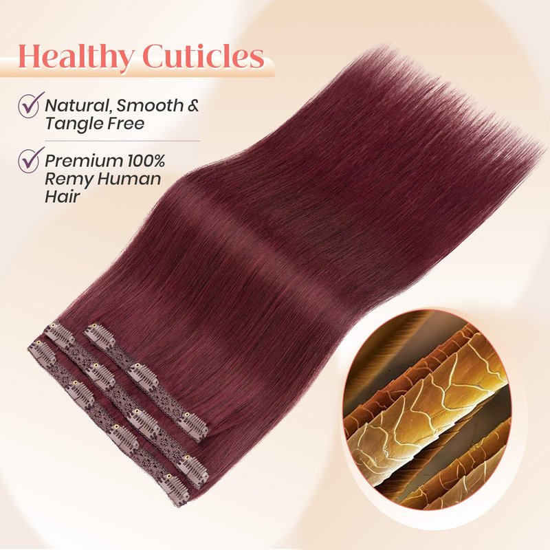 Elailite Clip in Hair Extensions Real Human Hair 3PCS Lace Weft Remy Hairpieces for Women 14 Inch 66g Medium Brown