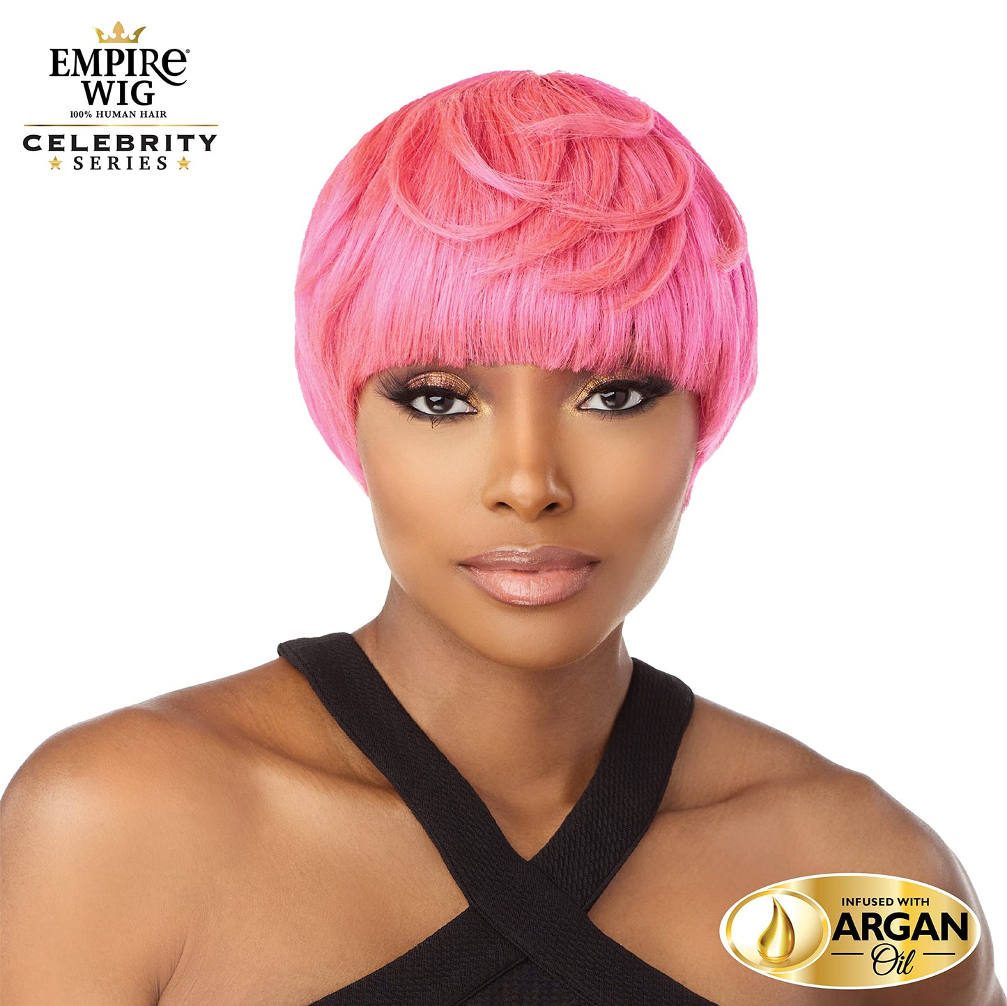 Sensationnel Empire Human Hair Wig - Cia Celebrity Inspired Collections Pre-Styled Salon Cut Hair (1B OFFBLACK)