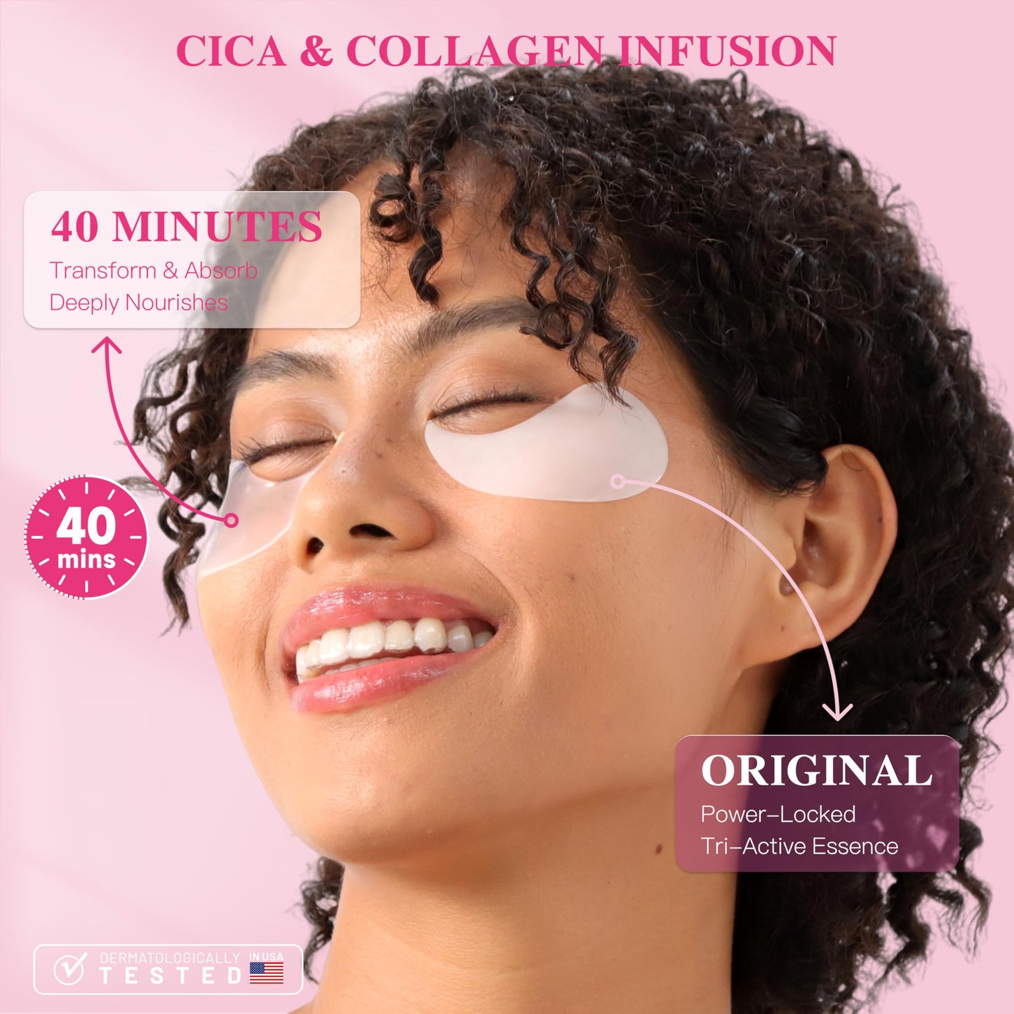 ICIKOL Under Eye Patches with Centella Collagen for Puffy Eyes and Dark Circles, Hydrogel Eye Patch with Hyaluronic Acid for Hydrating, Wrinkles, Women Travel Essentials & Self Skin Care Gifts 60PCS
