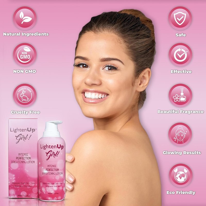 Skin Brightening Lotion - Moisturizing & Hydrating for Even Skin Tone | 13.5 Fl Oz / 400ml | Infused with Tyrostat & Vitamin C