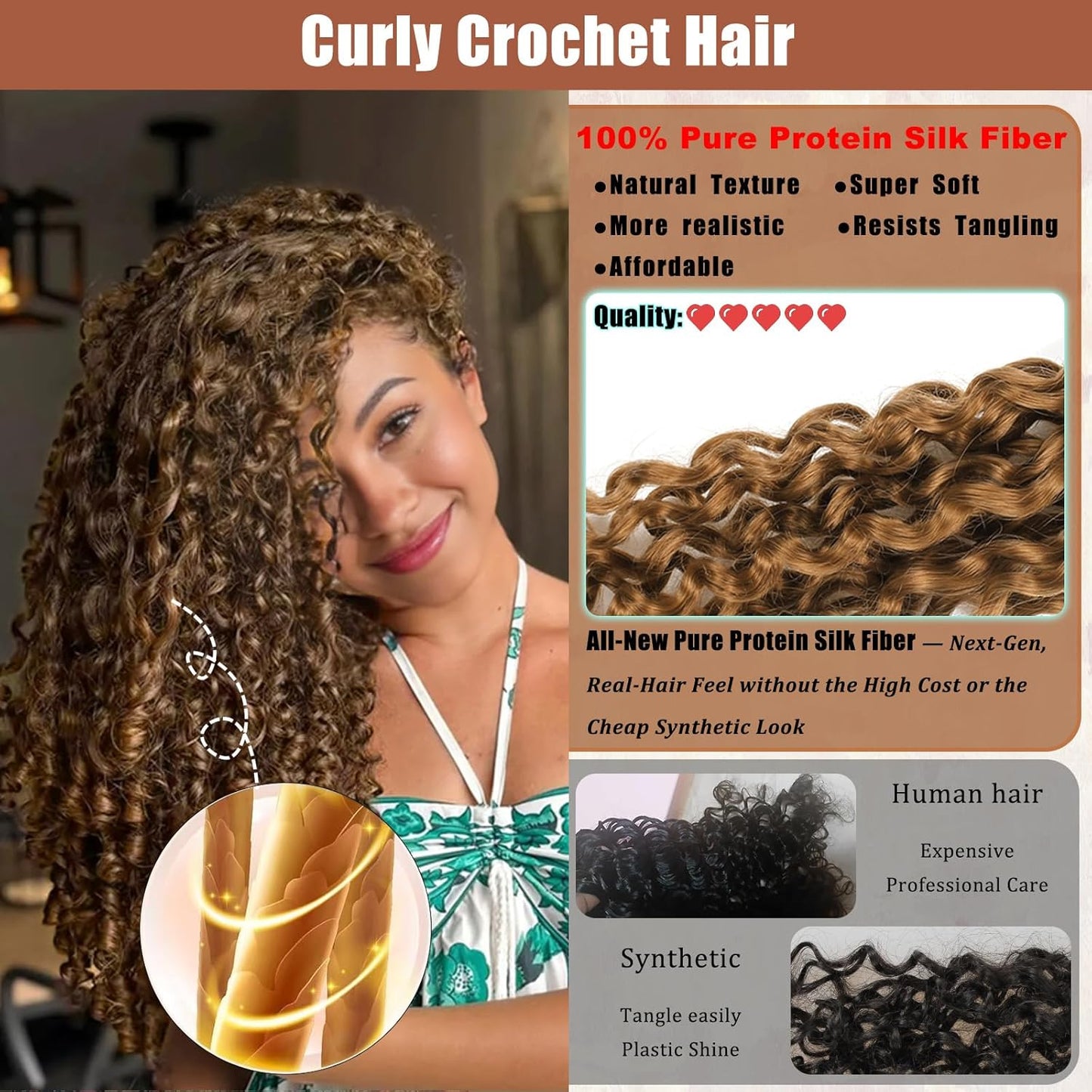 Curly Crochet Hair - 120 Strands Gogo Curl | 14 Inch Deep Wave Twist Extensions for Black Women