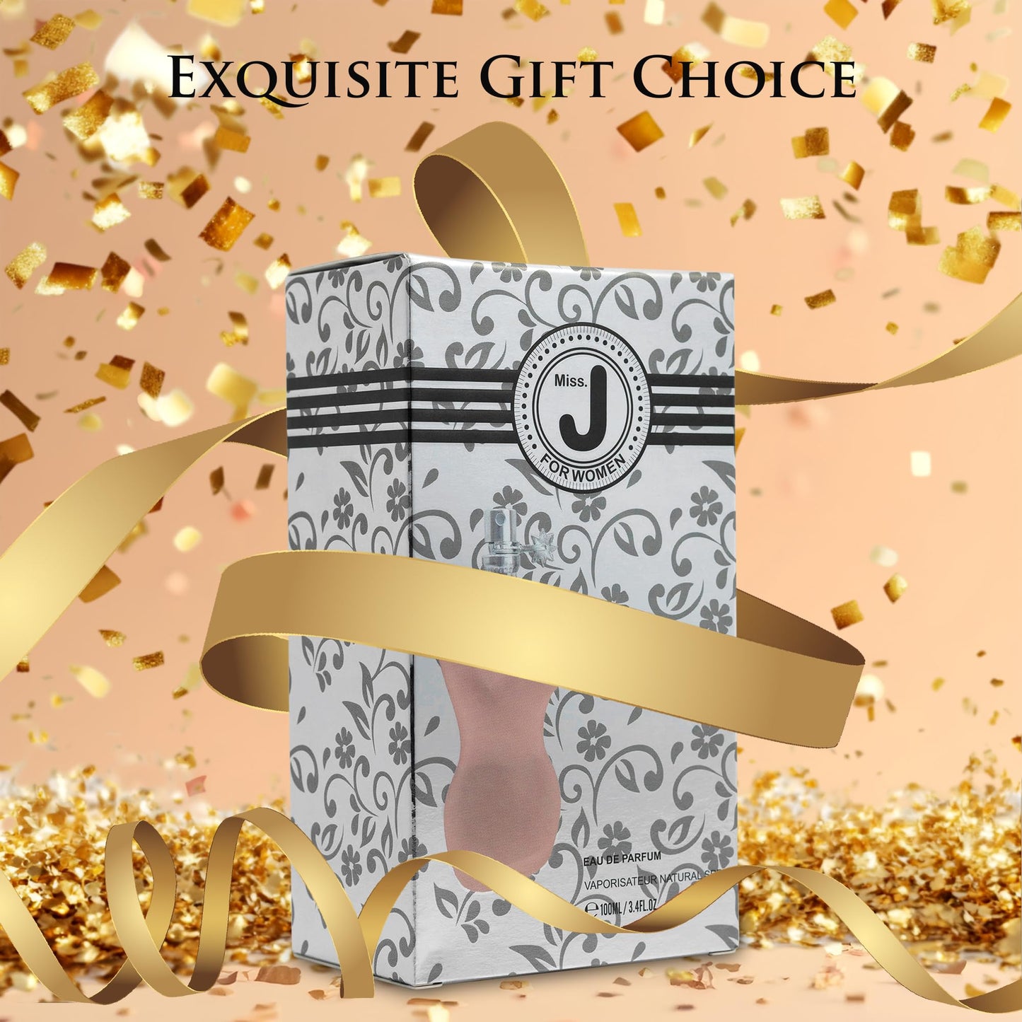 Miss J for Women - Floral and Warmth Fragrance - Top Notes of Rose, Star Anise, Orange, Pear, Bergamot, Iris, Orchid & Plum - Base Scent of Vanilla & Cinnamon - Elegant 100ml Bottle, Parfume for Women
