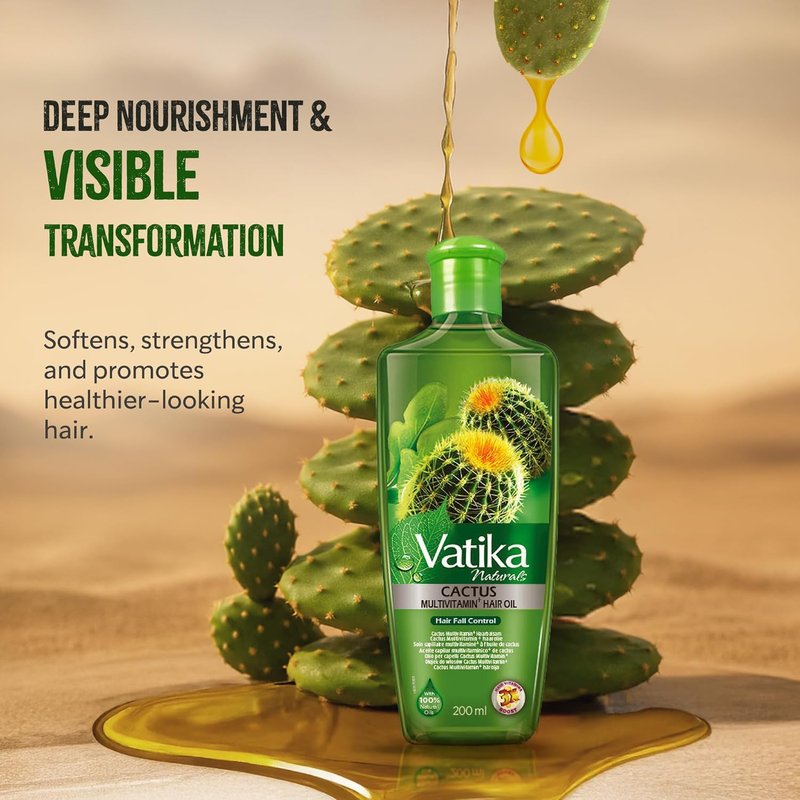 Cactus Shampoo, Conditioner & Hair Oil Combo - Strengthens Weak Hair, Reduces Breakage | 400ml