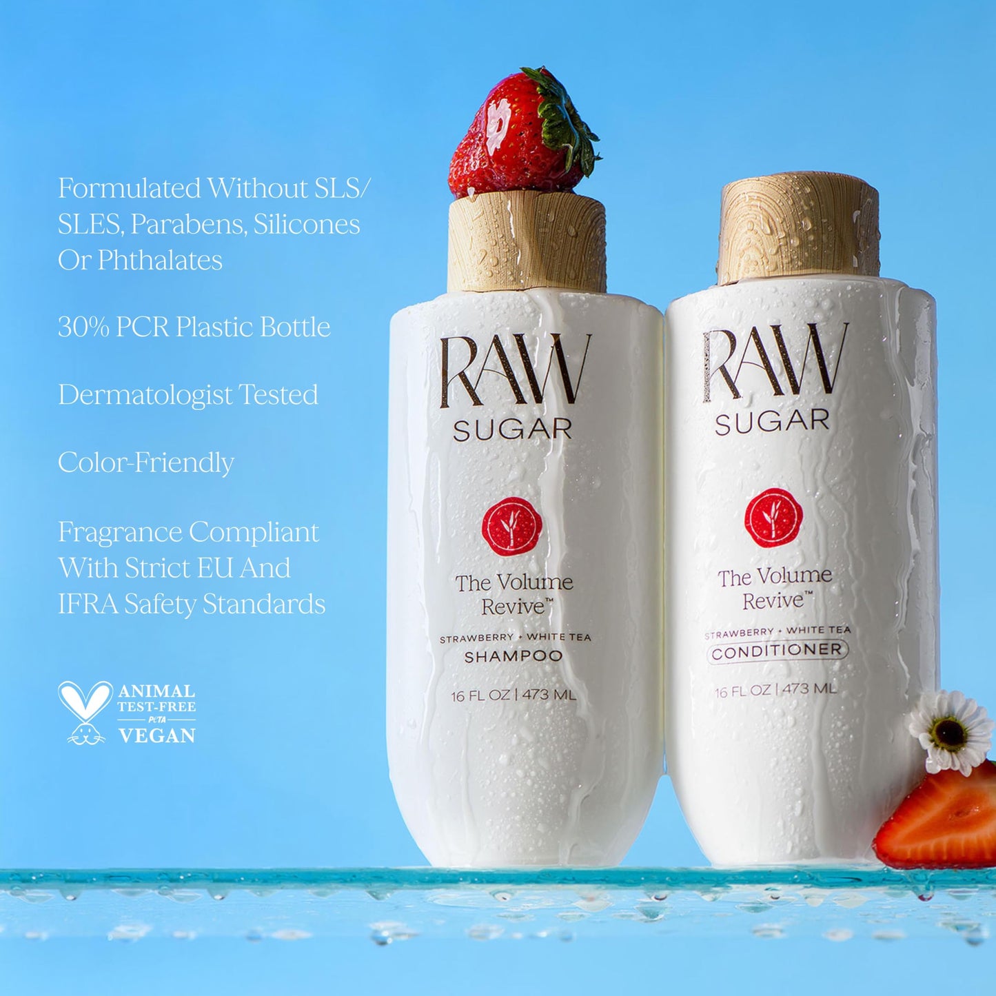 Raw Sugar Volume Revive Shampoo and Conditioner Set (18 Fl. Oz) + Not So Dry Shampoo, Formulated without SLS/SLES + Parabens, Cruelty Free & Vegan - 18 Fl. Oz.