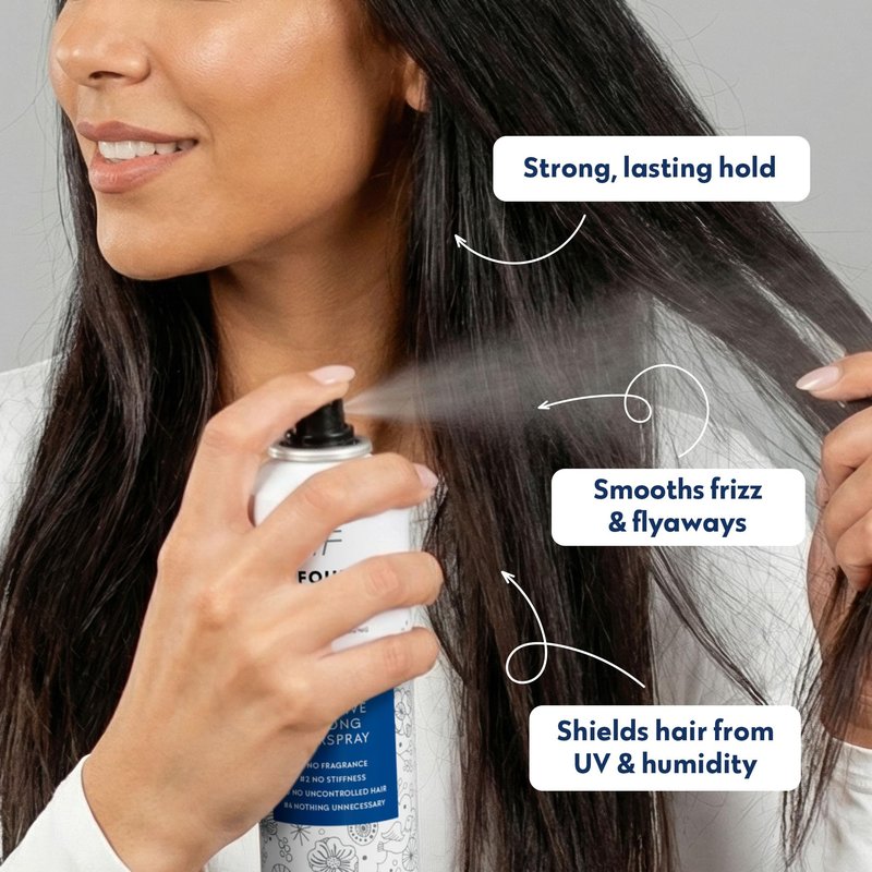 No Nothing Strong Hairspray, Fragrance Free, Hypoallergenic, Unscented Hair Spray for Sensitive Scalp, Strong Hold Finishing Control, Clean, Gentle Styling, 7.5 oz