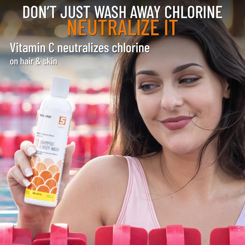 Swim Shampoo & Conditioner Set - Vitamin C Chlorine Removal, Restores Softness & Gentle Cleansing | 16 fl oz Total