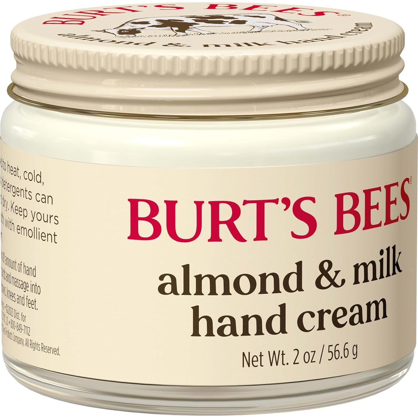 Burt's Bees Hand Cream - Almond & Milk Formula | 2 Oz Moisturizer for Soft Skin