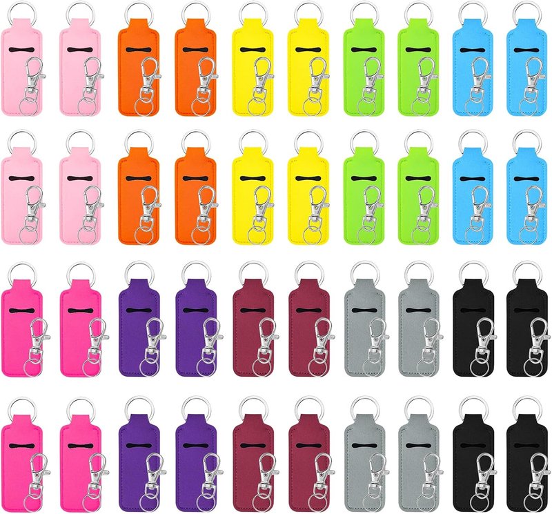 Chapstick Holder Key Chain - 10/20/40 Pcs Lip Balm Holders | 10 Vibrant Colors