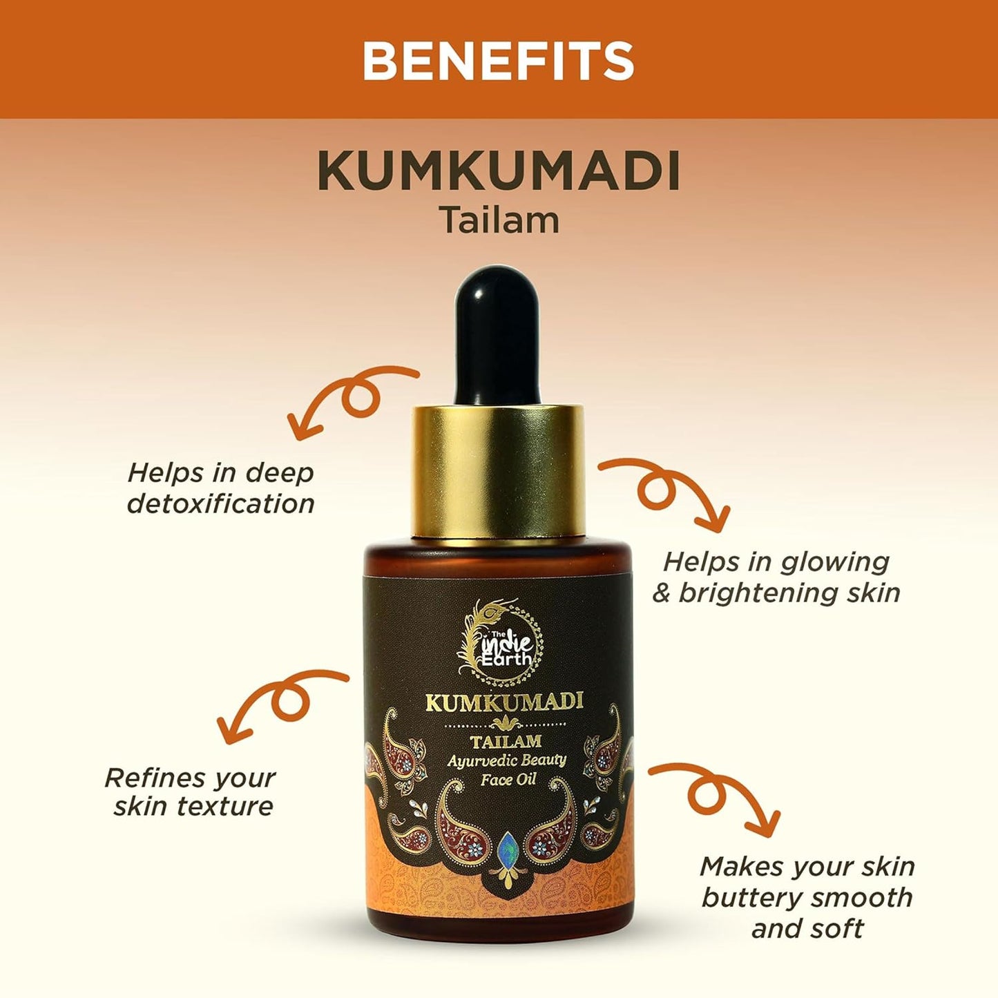 Kumkumadi Tailam Ayurvedic Face Oil - Night Serum for Brighter, Glowing Skin | 30 ml with Turmeric, Saffron & Lotus