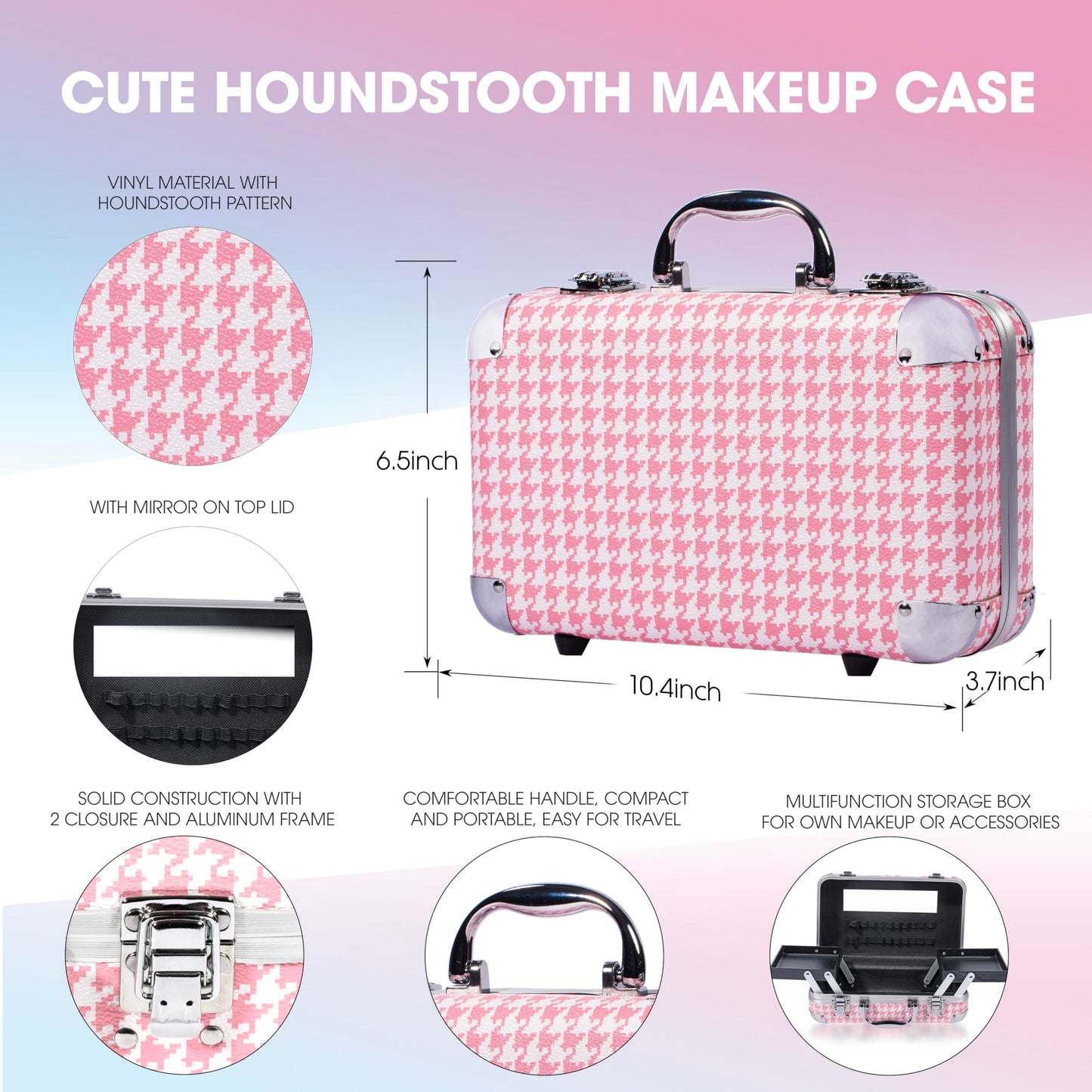 Hot Sugar All-in-One Makeup Kit for Adults and Girls (Pink Houndstooth)
