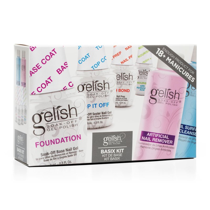 Gelish Mini Complete Basix Kit – All-in-One Gel Starter Kit for Salon-Quality Mani & Pedi, Includes Foundation, pH Bond, Top It Off, Nourish with Hyaluronic Acid for Healthy, Long-Lasting Nails.
