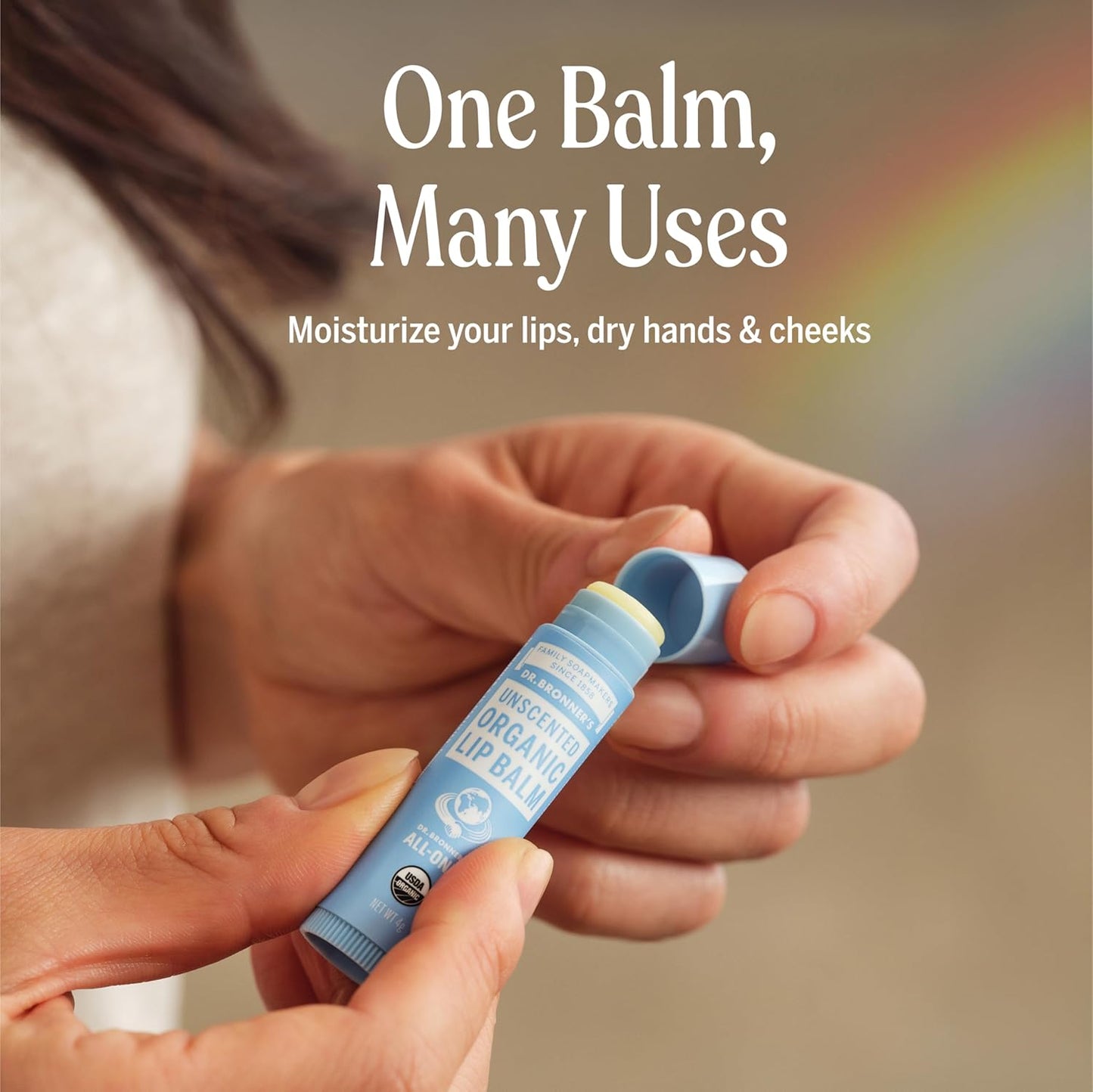 Dr. Bronner’s Organic Lip Balm - Natural, Moisturizing Lip Moisturizer with Beeswax & Avocado Oil | 6-Pack, Unscented