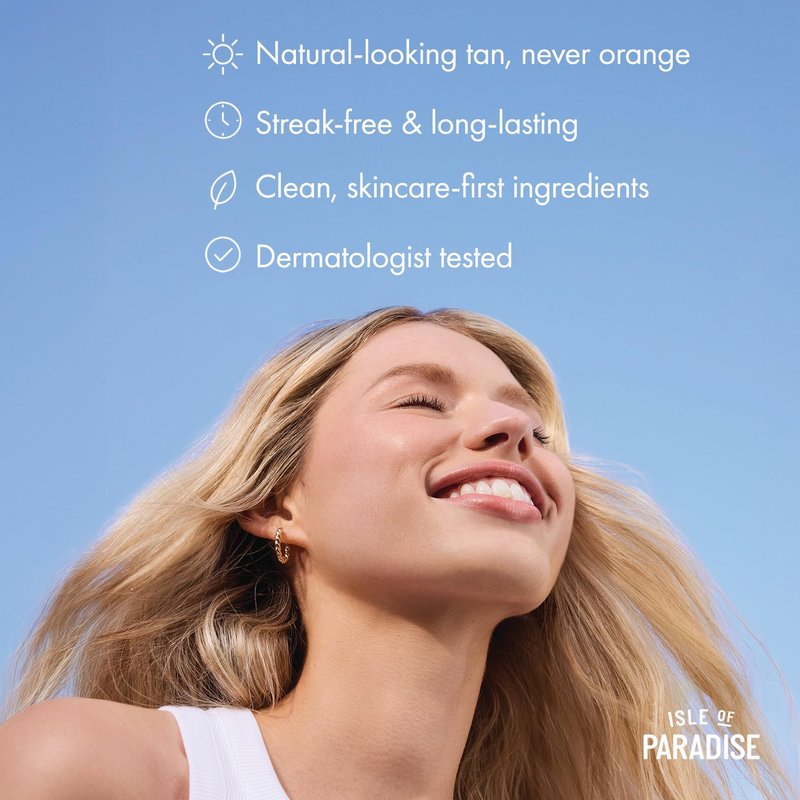 Isle of Paradise Tinted Self Tanning Mousse- Dark, Streak-Free Self Tanner, Natural-Looking & Lasts Up to 7 Days, Vegan & Cruelty Free Sunless Tanning Foam Mousse, 6.76 fl oz.
