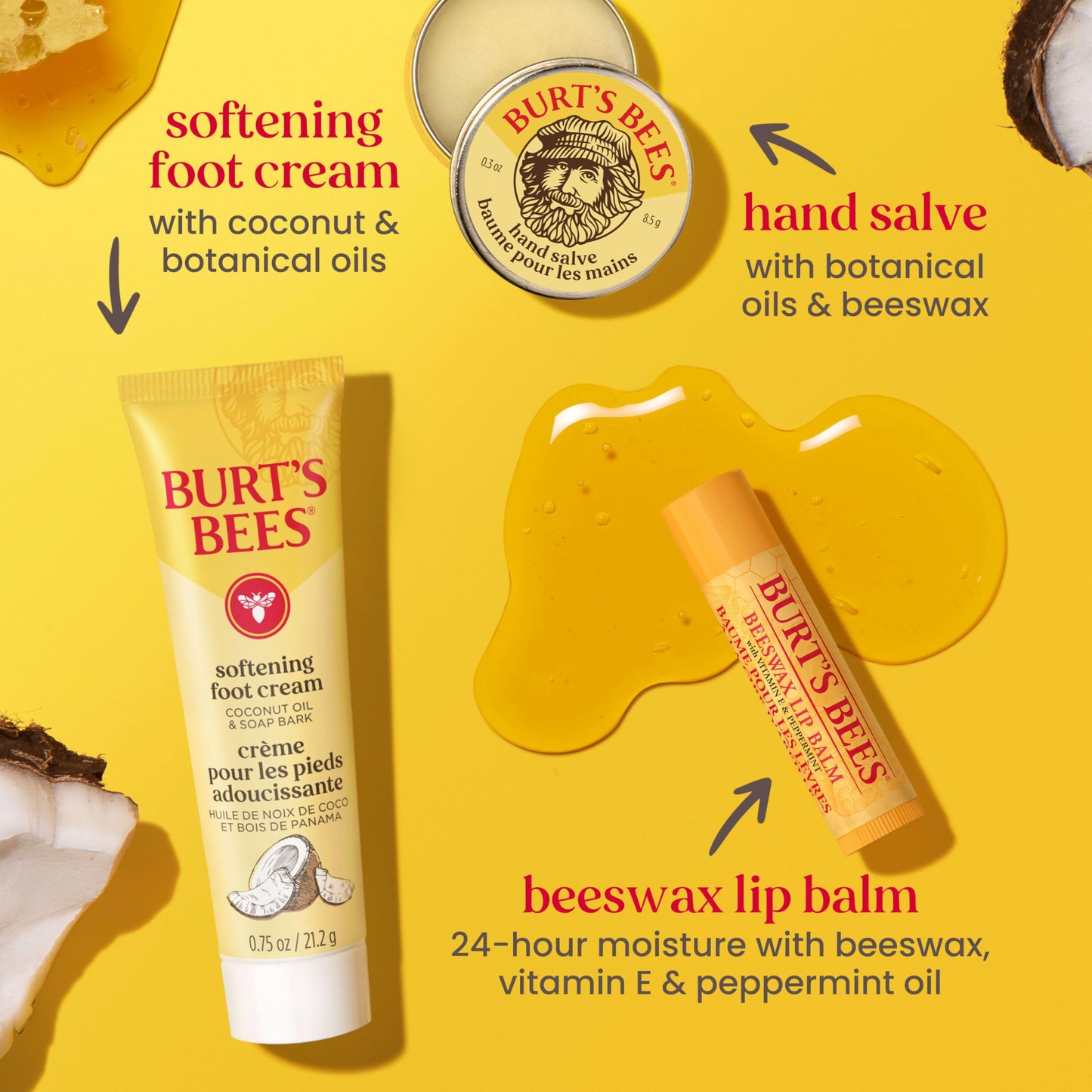 Burt's Bees Mothers Day Gifts Ideas - Essentials Everyday Set, 5 Travel Size Products - Deep Cleansing Cream, Hand Salve, Body Lotion, Foot Cream and Original Lip Balm