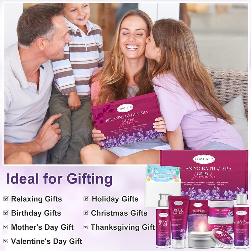 Relaxation Spa Basket - Stress Relief Gift Set for Women | Self-Care Package for Mom, Sister, Wife, or Best Friend