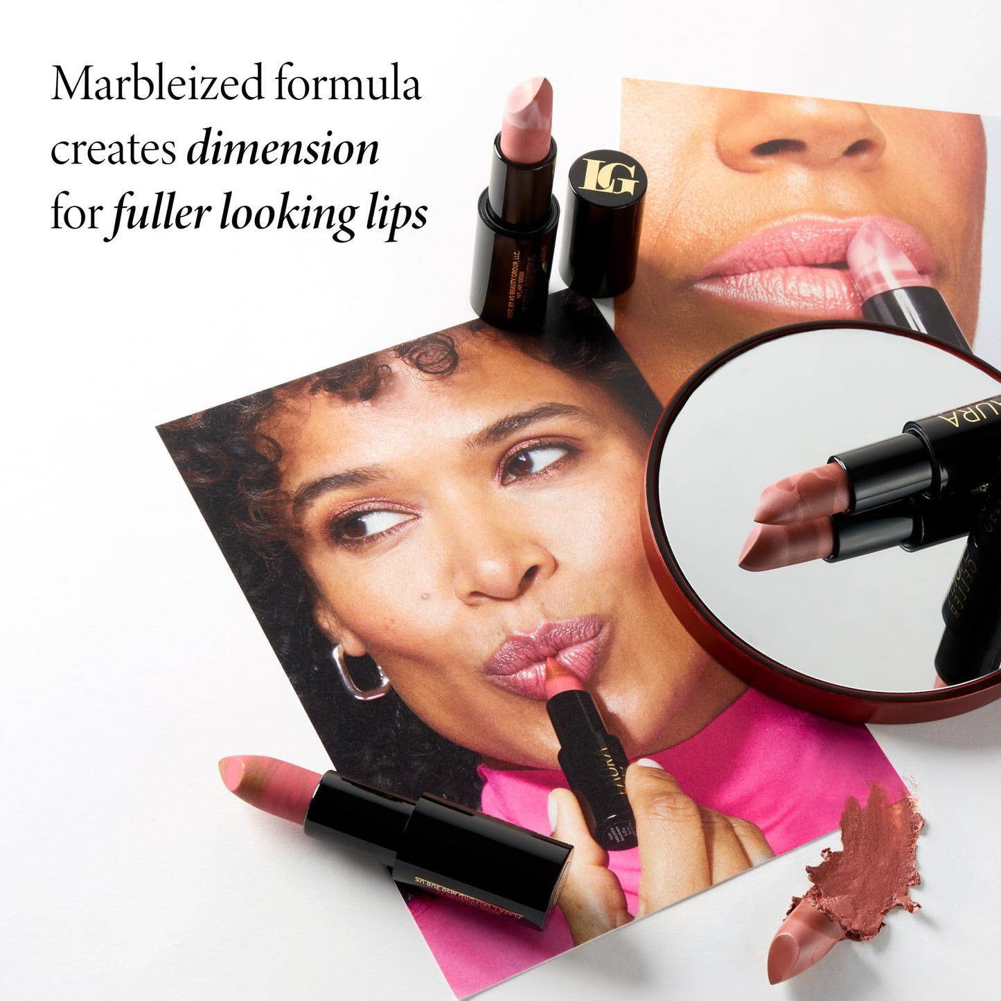 LAURA GELLER NEW YORK Marble Magic Kit: Baked Balance-n-Brighten Powder Foundation, Fair + Baked Blush-n-Brighten, Pink Buttercream + Italian Marble Lipstick, Berry Vanilla