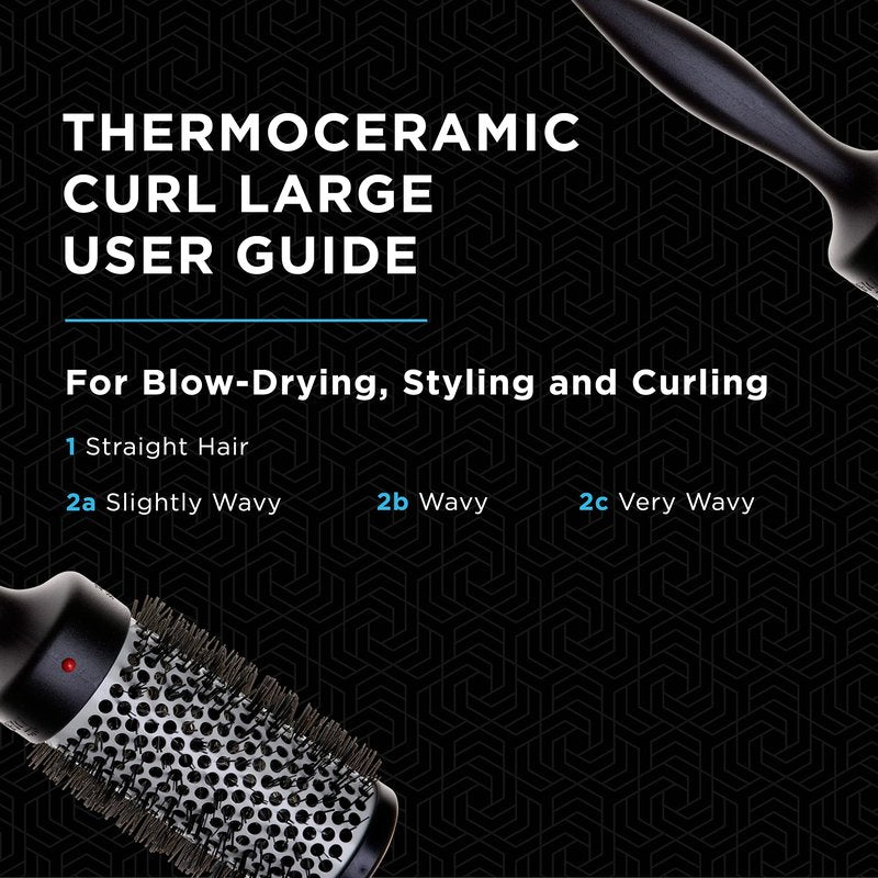 Denman (D76) Thermoceramic Vented Barrel Round Hair Brush with Nylon Bristles for Fast Drying, Volume and Creating Movement in the Hair, Black and White