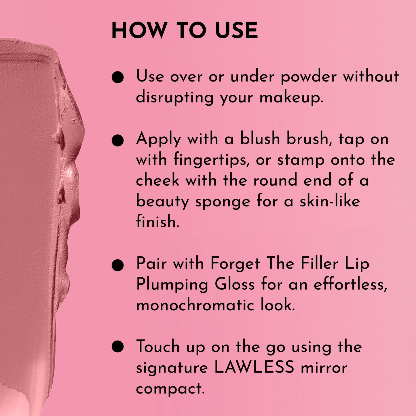LAWLESS Pinch My Cheeks Soft-Blur Cream Blush - Angel - Premium Blush with Natural Ingredients to Re-Energize and Protect the Skin While Imparting a Soft, Cloudy Finish - 0.18 oz