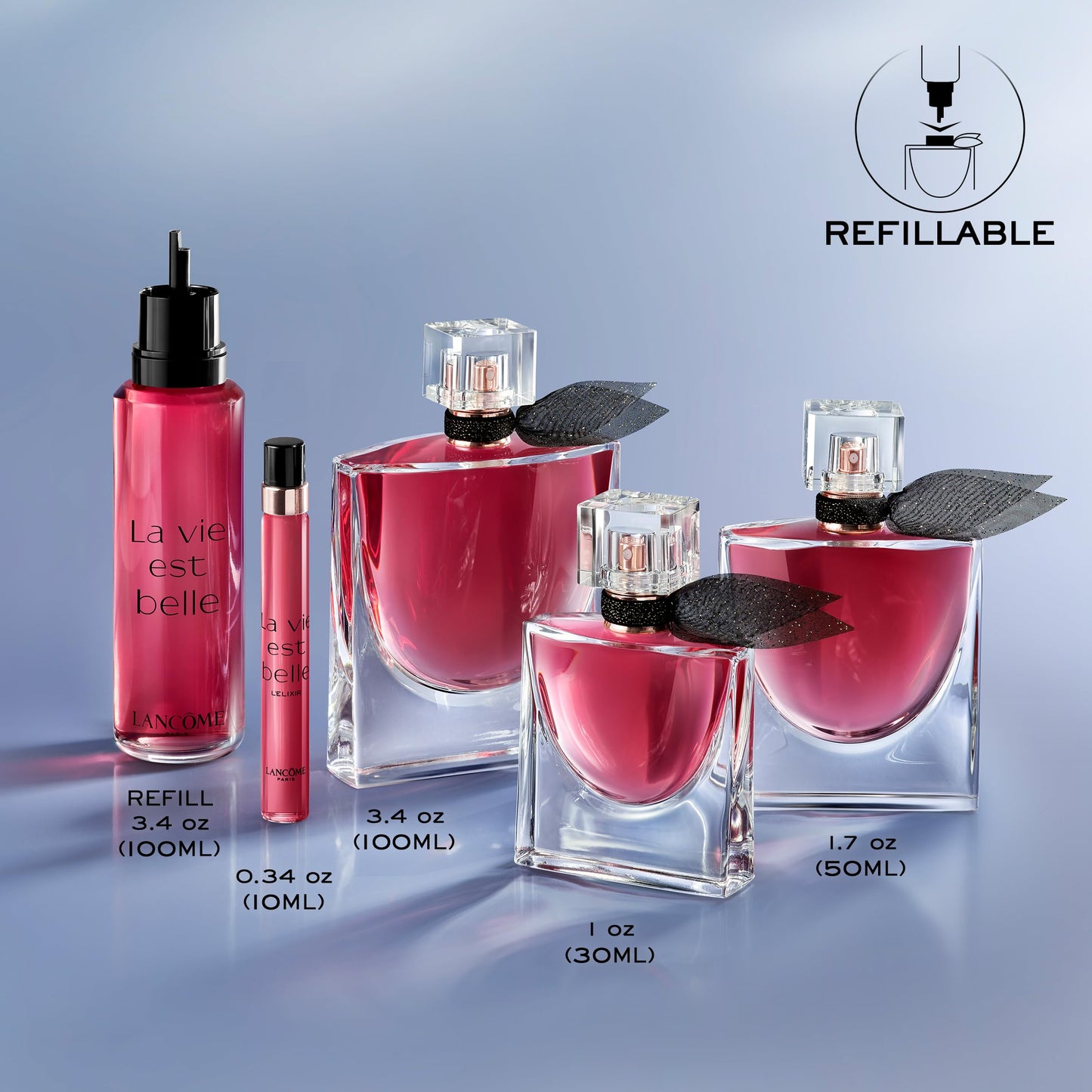Lancôme La Vie Est Belle L'Elixir Eau de Parfum - Long Lasting Fragrance with Raspberry, Violet & Cocoa Butter - Floral Women's Perfume - 0.34 - Travel Size