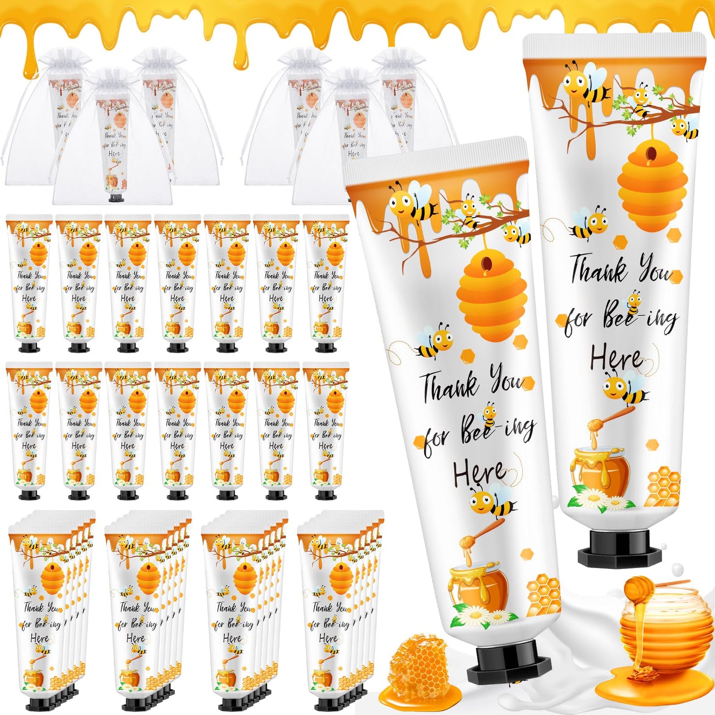 Swiffen 48 Sets Honey Baby Shower Hand Cream Gifts Bulk for Guest a Little Honey Is on The Way Mini Travel Hand Lotion for Gender Reveal Bee Themed Baby Shower Birthday Party Supplies Prizes Souvenirs