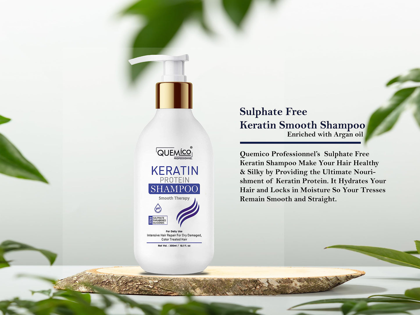 Keratin Shampoo and Conditioner Set - Sulfate and Parabens Free, Enriched With Moroccan Argan Oil | For Dry & Frizzy Hair | Moisturizing Treatment For Men and Women, 15.21 fl.oz