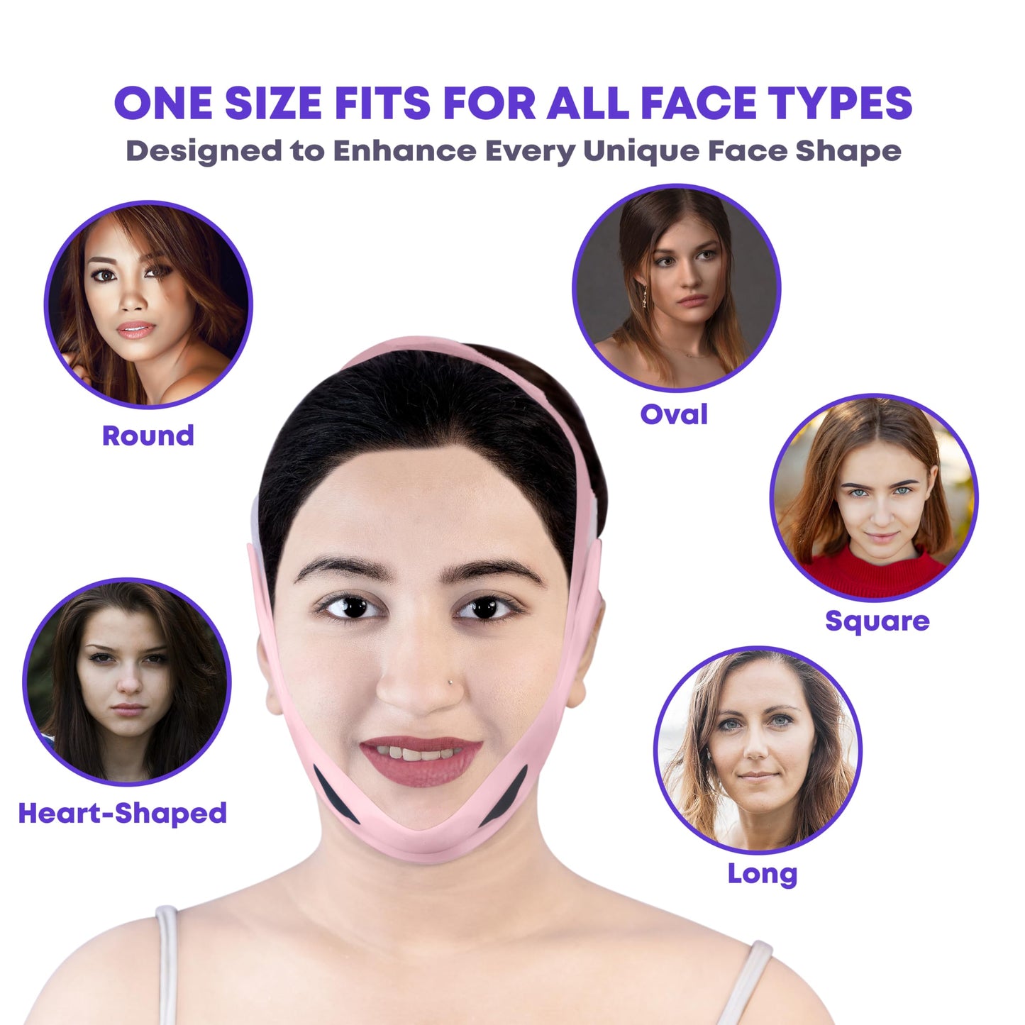 OORSE Silicone V Line Face Lifting Mask with Adjustable Double Chin Strap for Women