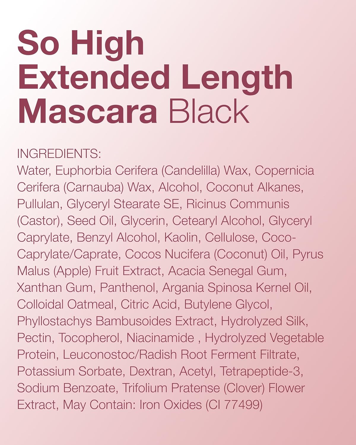 Mineral Fusion So High Mascara - Lengthening Formula for Long, Lush Lashes | Hypoallergenic, Black, No Smudge