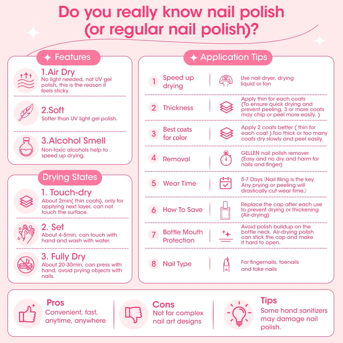 Gellen Active Glow Nail Polish One Step Ridge Filler Nail Strengthener with Hexanal & Pro-VE B5, Pomegranate Seed Oil for Healthier Glossier Nails, Ultra-Glowy Rose Mirror-Like Shine, 0.54 Fl Oz