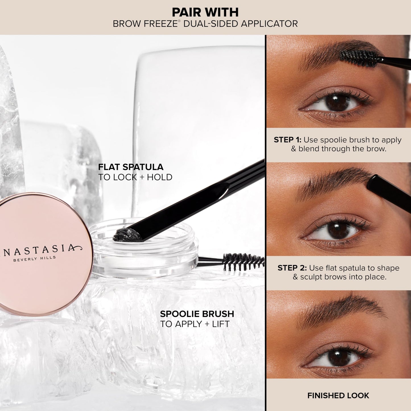 Anastasia Beverly Hills Brow Freeze - Extreme Hold Clear Brow Styling Wax for Feathered, Laminated Brows, Long-Lasting Formula to Sculpt, Tame & Set Hairs in Place
