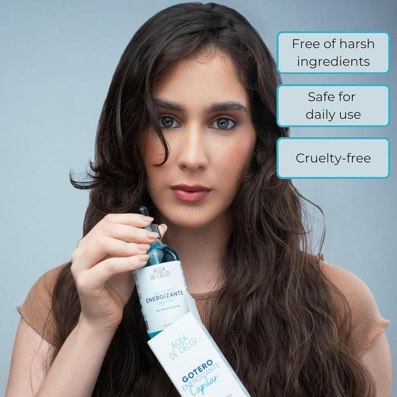 Agua de Cielo Hair Energizing Drops - Biotin & Ginger Growth Oil for Nourishing Hair Follicles | 4 Oz