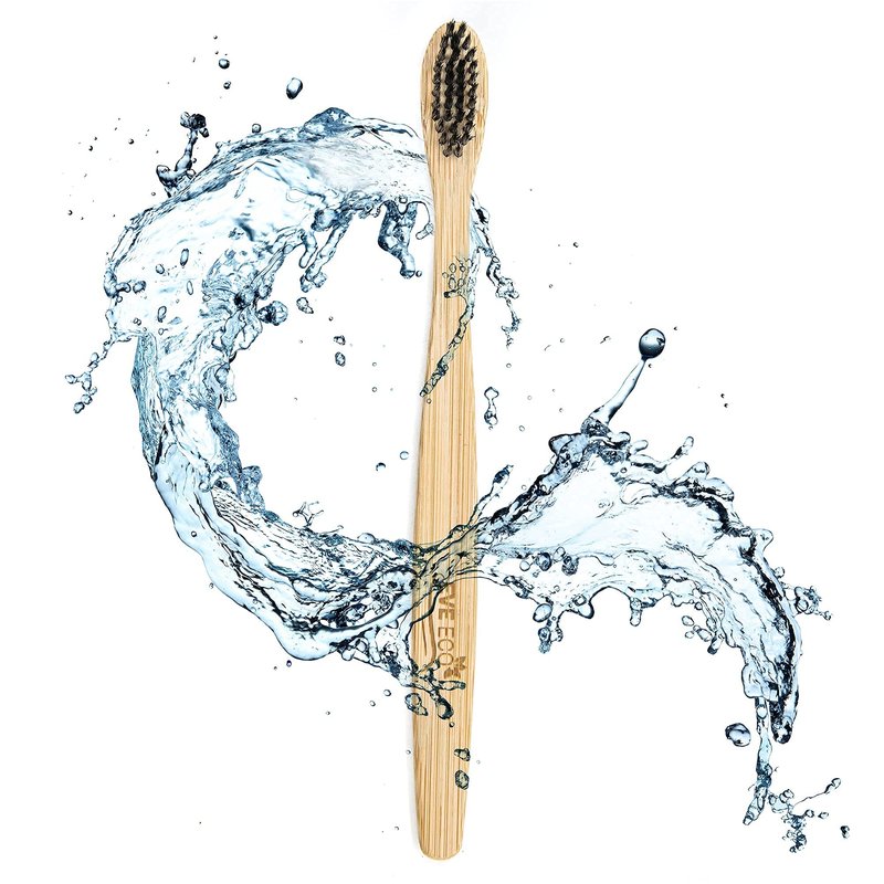 EveEco 48 Count (4 Boxes of 12) Bamboo Toothbrush I Soft Bristles Best for Sensitive Gums I Charcoal I Vegan I Natural Wood I BPA Fee I Recyclable I Compostable I Biodegradable