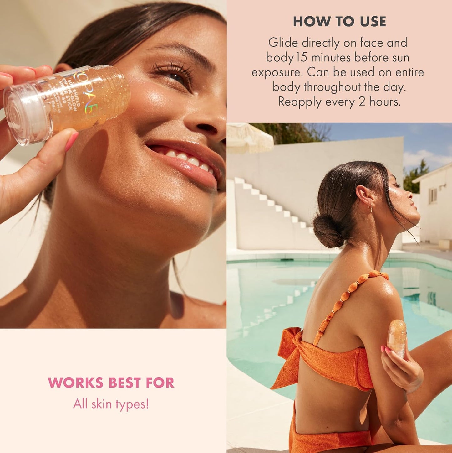 Kopari Sunscreen Stick SPF 40 - Sheer, Sweat & Water Resistant | 1oz with Vitamin E & Bisabolol