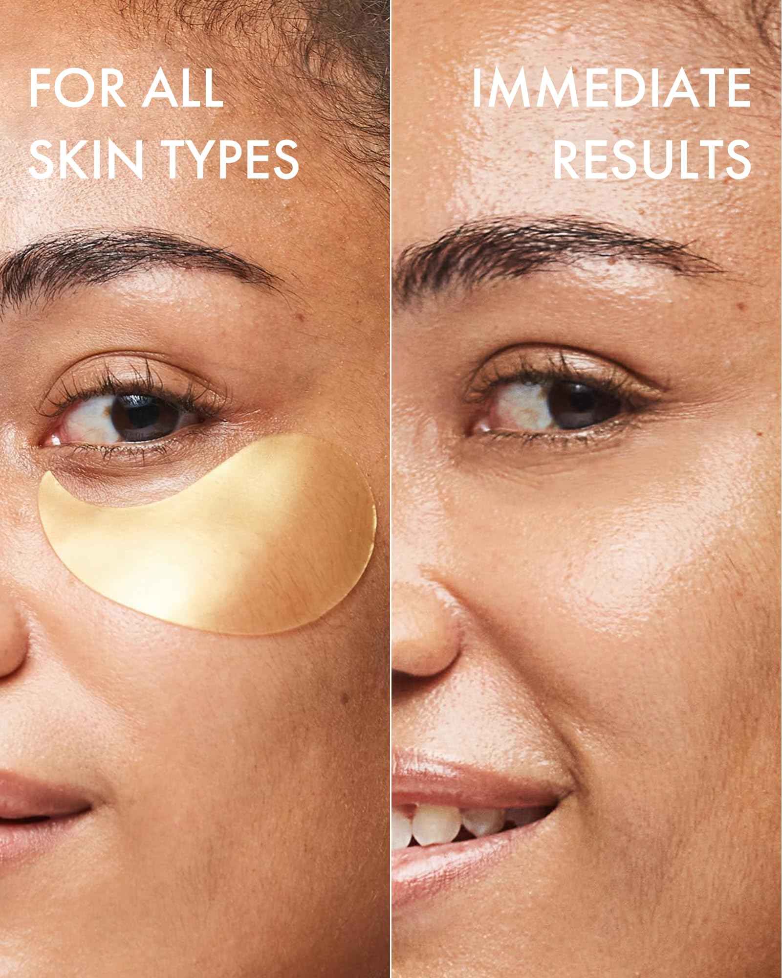 depology Restoring Hydrogel Under Eye Patch | 60 Patches | Brightening Caffeine Gold Pads for Dark Circles | Puffiness | Wrinkles | Refresh | Travel