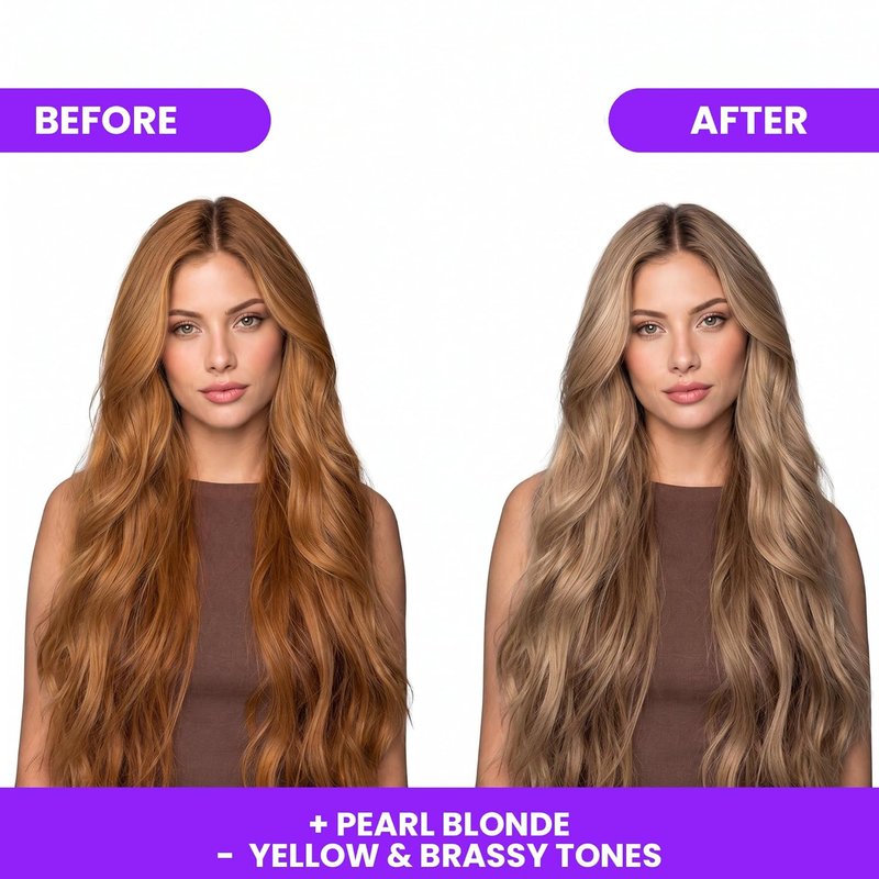 Purple Toning Hair Mask - Neutralizes Brassiness & Yellow Tones | Argan Oil Infused | 11.8 Fl Oz (350 ml)