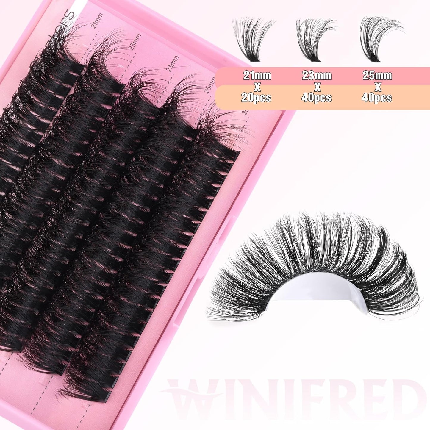 Winifred Bottom Lash Clusters Thick Volume Lower Lash Extension DIY Individual Lashes Bottom Clusters Lashes for Cluster Eyelash Extensions (168pcs)