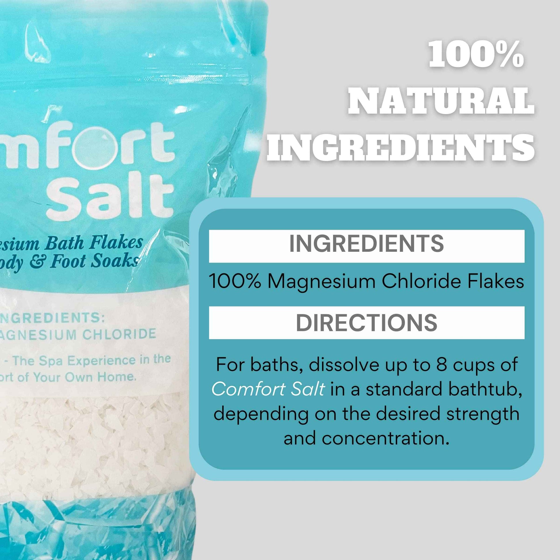 Comfort Salt | Magnesium Bath Flakes | Soak for Relaxation, Recovery, & Wellness | 4 Pound Bag