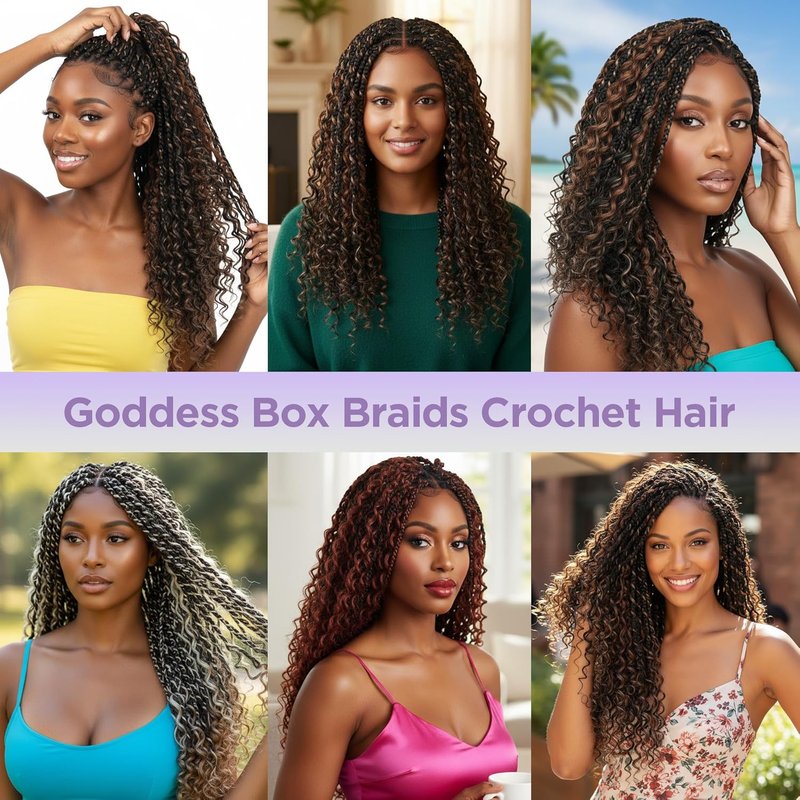 Tornado Colorful Spirals Goddess Pre-Looped Box Braid Extensions | Synthetic Boho Crochet Hair for Black Women - 18 Inch, 9 Packs, 1B/27/30
