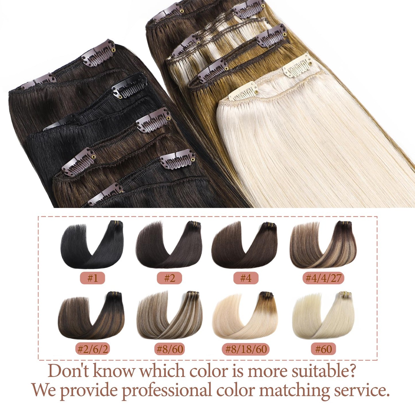 Clip in Hair Extension Real Human Hair Balayage Clip in Extensions for Women 80g/5pcs Balayage Chocolate Brown to Caramel Blonde Human Hair Extensions Clip ins 14 Inch Gift