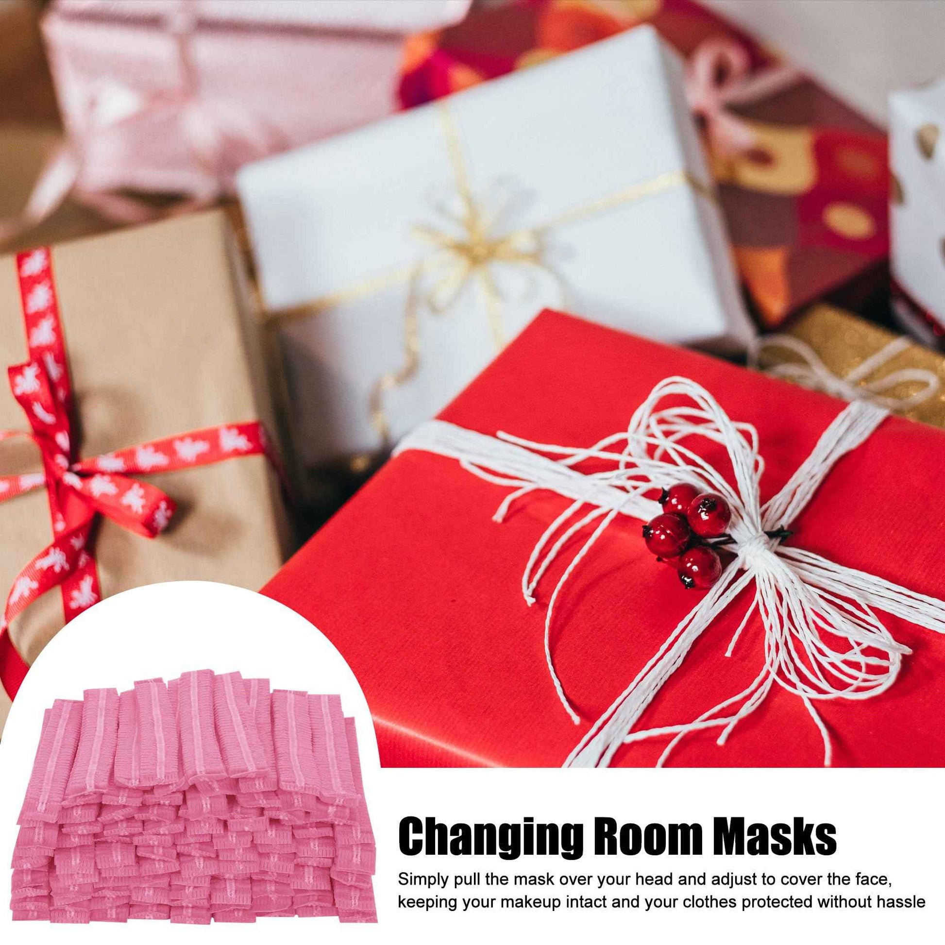 CAIRIAC Fashion Face Mask for Makeup Protection, Disposable Face Cover for Changing Rooms and Bridal Shops, Ideal for Estheticians and Makeup Artists (Pink 100 Pcs)