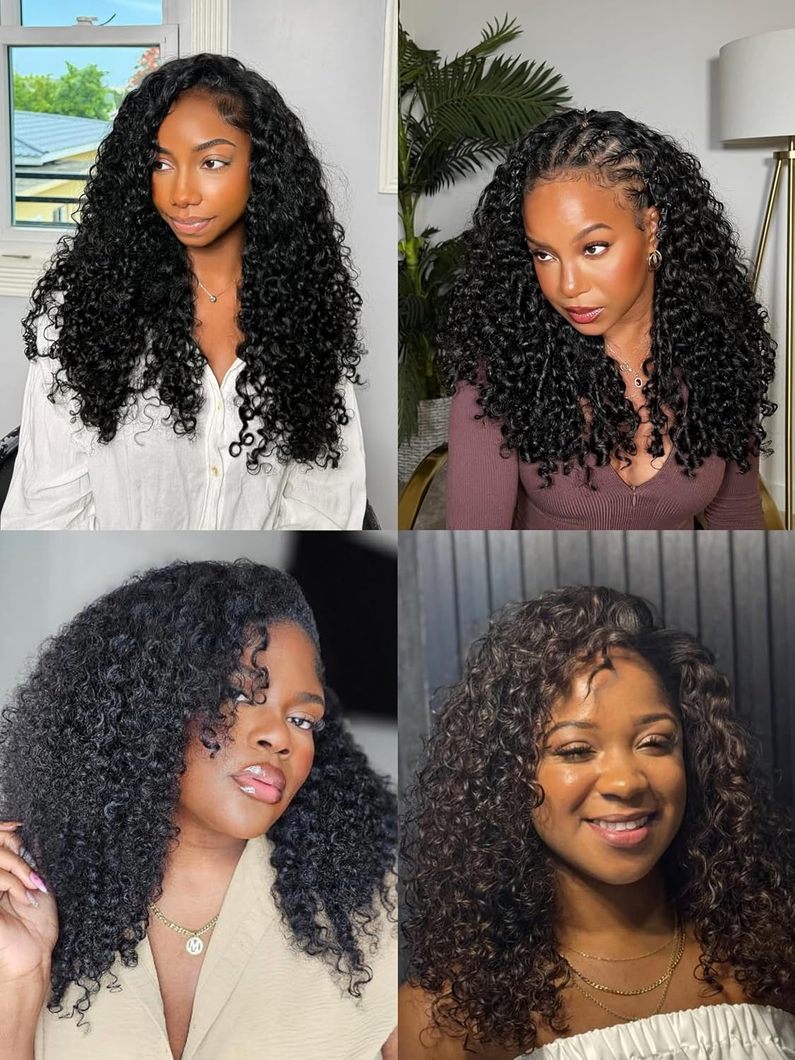 Burmese Curly Hair Bundles - 12-16 Inch Water Wave Extensions | Black 3C4A Spiral Ends